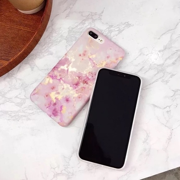 iPhone XR/XS/Max/7/8/+❤️️golden pink marble case - Picture 6 of 6